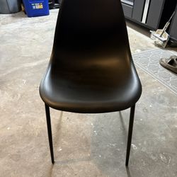 Set Of Six Modern Black Dining Chairs