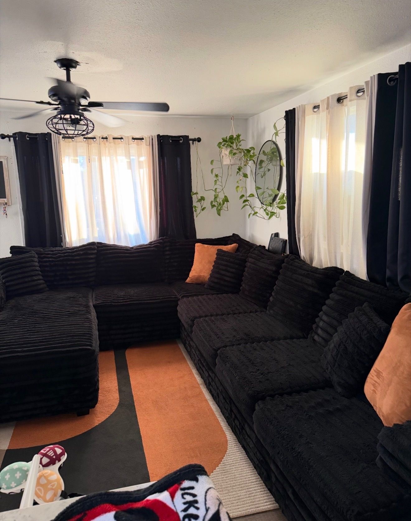 Black sectional couch