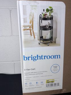 Brightroom 3-Tier Rolling Cart Black