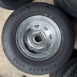 New 205-75-14inch Trailer Tires With 5-Lug Galvanized Rims.  30-day Special  