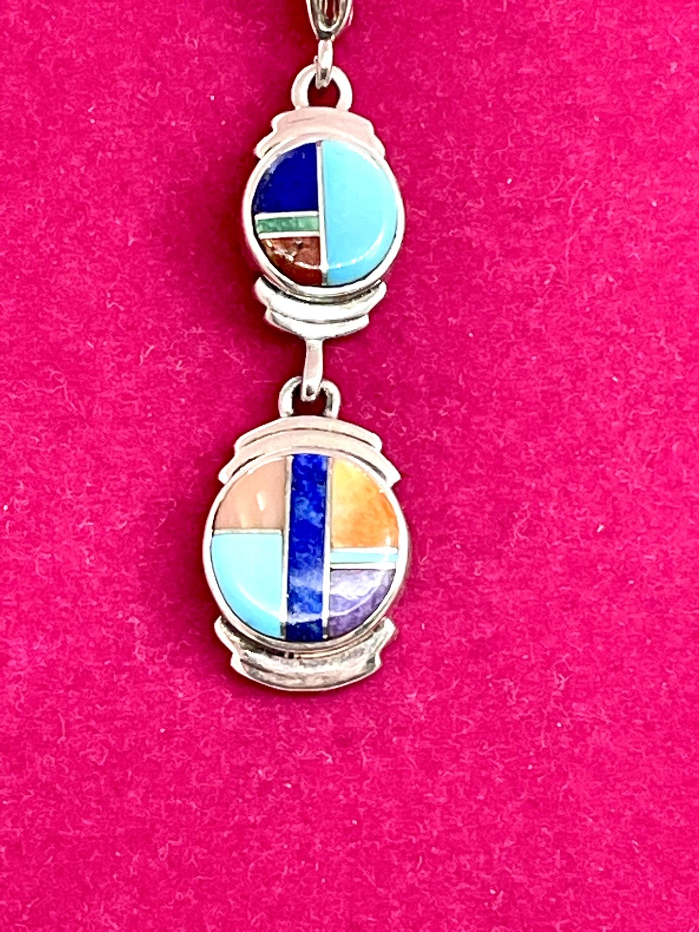 Sterling Calvin Begay Inlaid Necklace