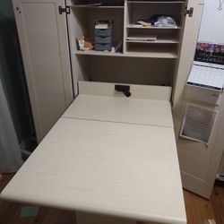Crafting Armoire Organizer Storage With Pull Out Table