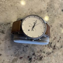 MVMT Chrono White Leather Watch