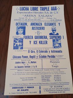 Lucha libre AAA vintage program Cartelera