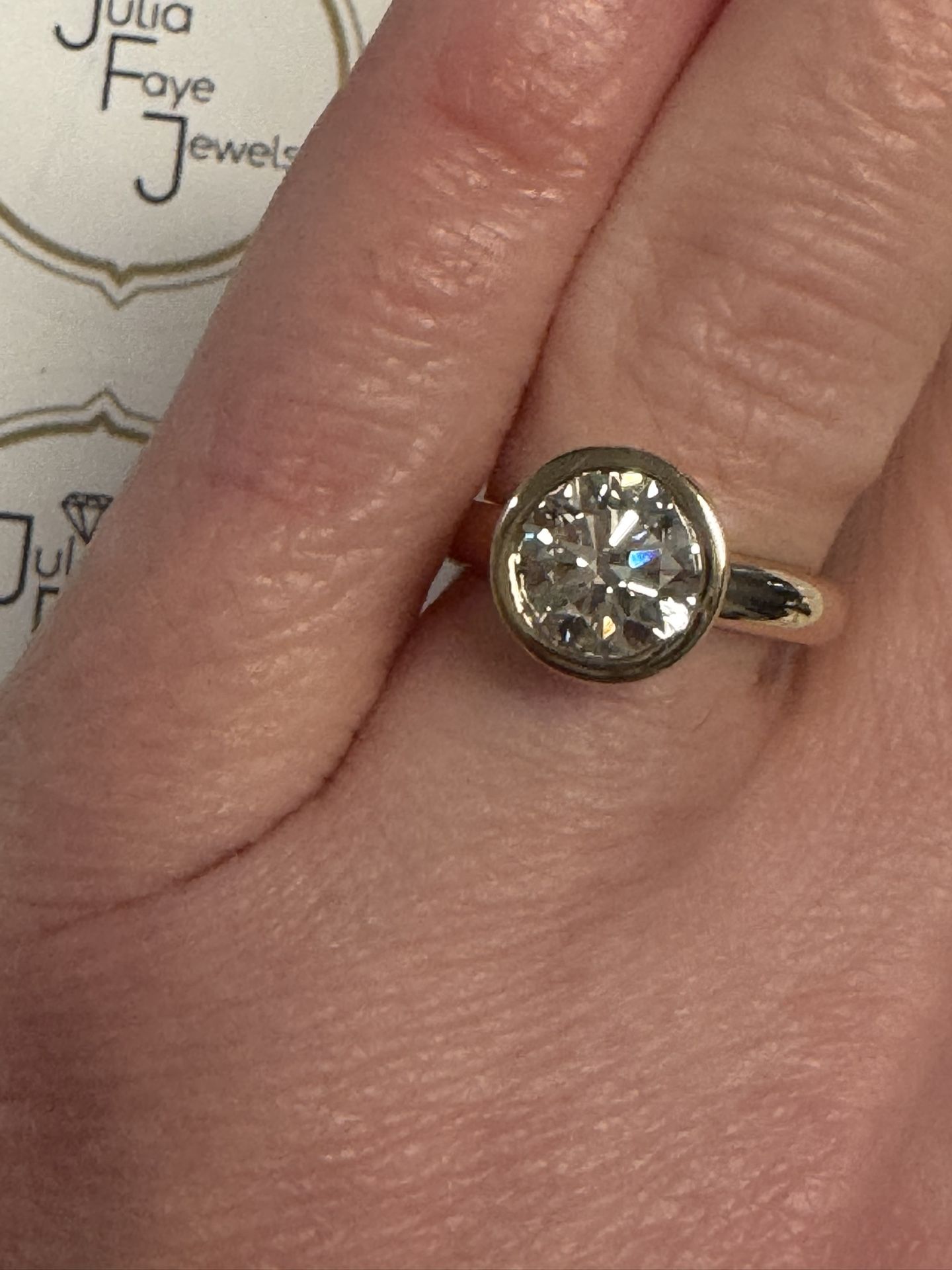 2ct H, VS1 Custom Diamond Bezel Engagement Ring