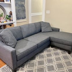 NEED TO SELL ASAP: 88" Reversible Grey Sectional Sofa with 2 pillows