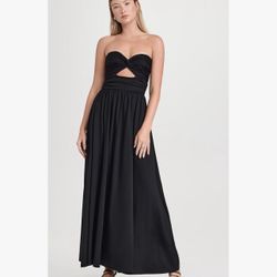 SUSANA MONACO Twist Front Strapless Dress in Black M