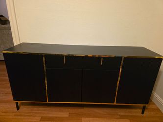 Golden- Black colors Modern Sideboard for Dining room or Entryway or Living room
