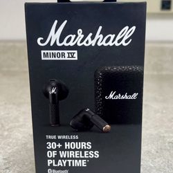 Marshall Minor IV True Wireless Bluetooth Earbuds - Black