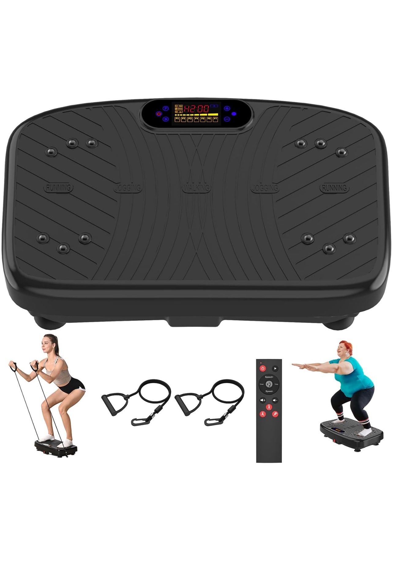 Vibration Plate Exercise Machine, Vibration Plate Platform for Lymphatic Drainage, 200 Adjustable Speeds Power Shaping Vibrating Plate Helps Weight Lo