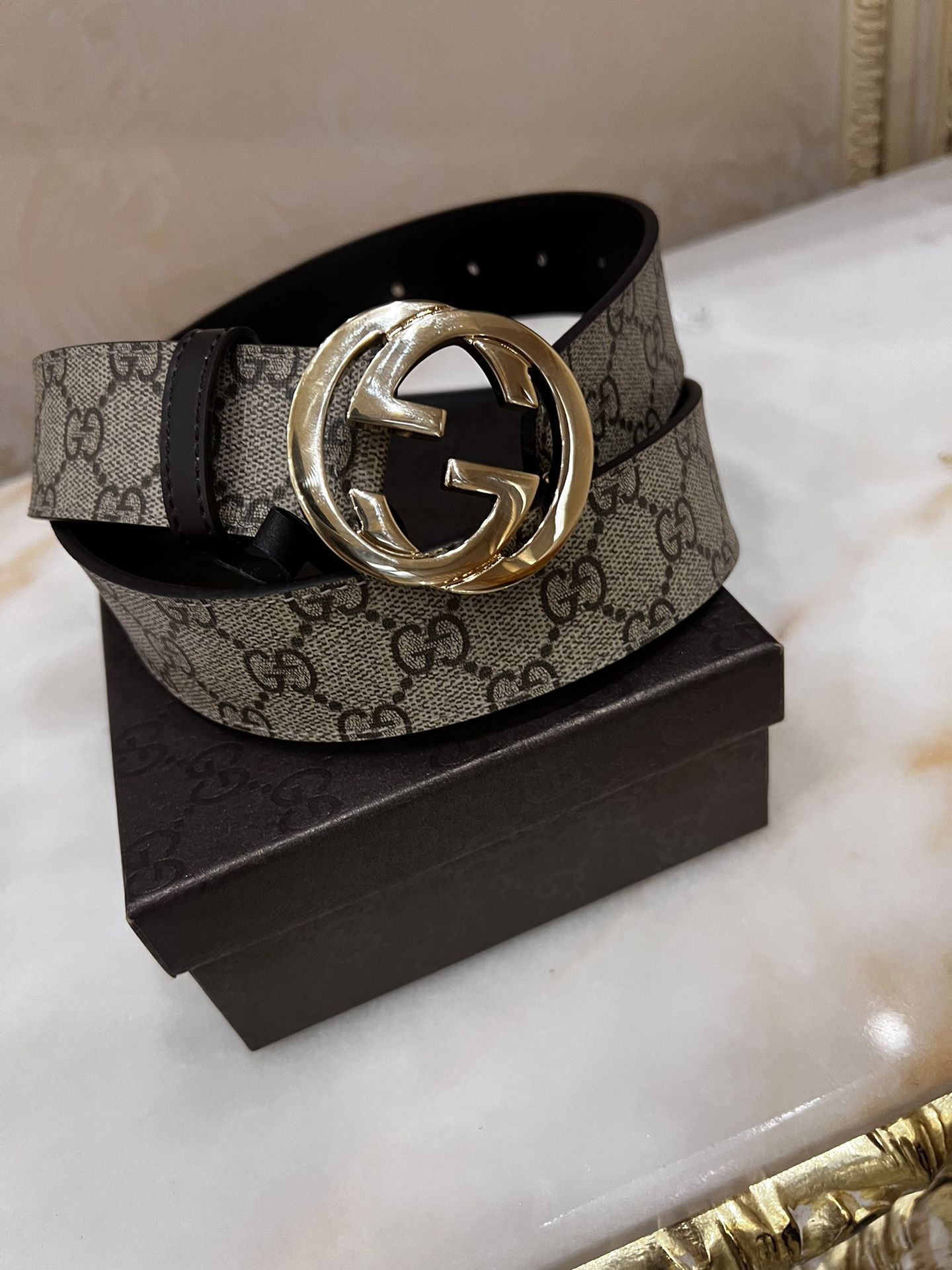 Gucci Belt Beige And Ebony Supreme