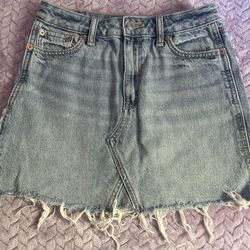 American Eagle blue denim mini skirt 