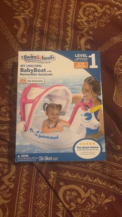 Baby boat float for swimming w shade