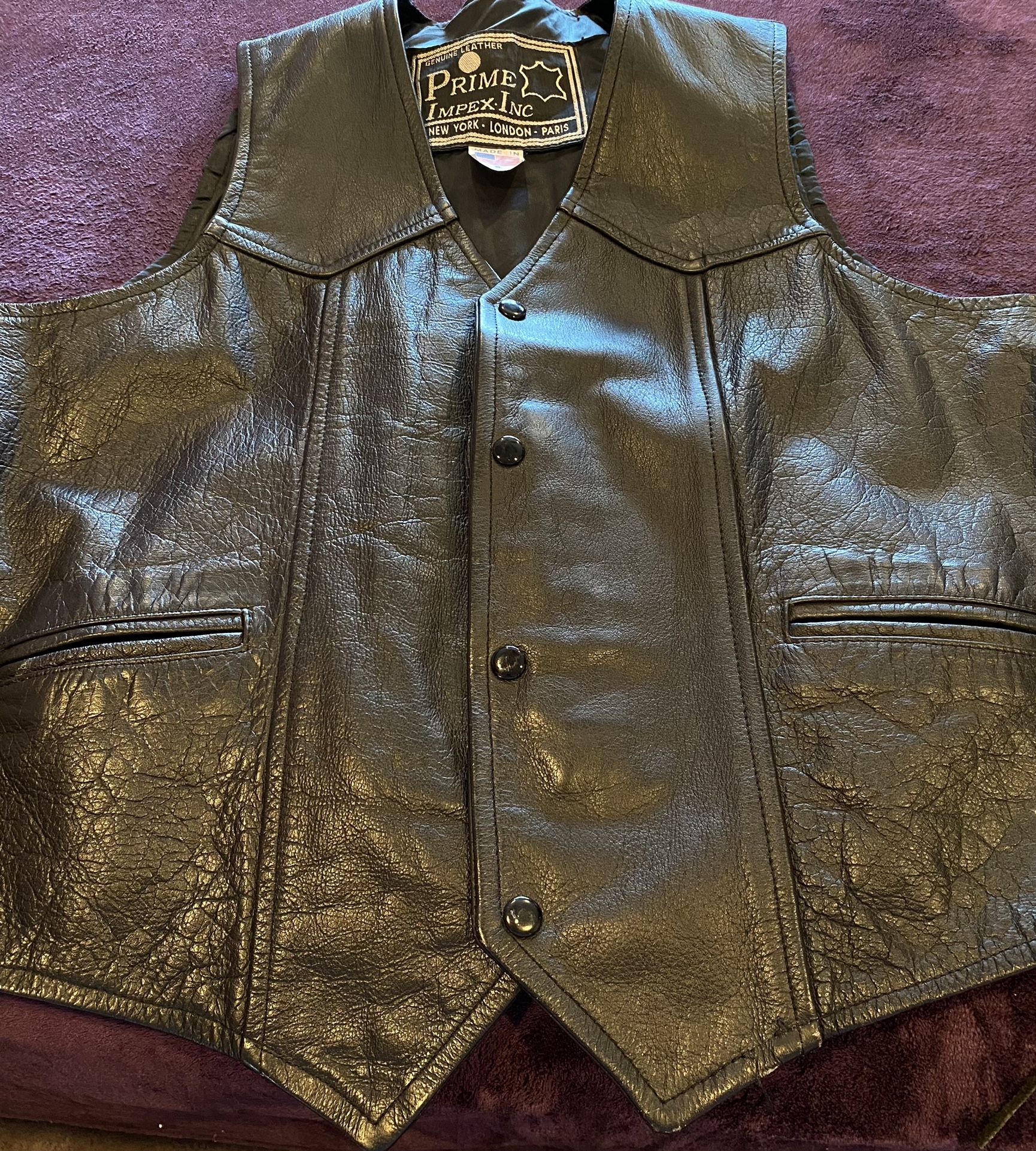 Vintage Prime Impex Men's Leather Vest for Sale in Clifton, NJ