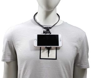 iPhone phone Neck Holder, Cell Phone Mount to Free Your Hands for Smartphone, Go Pro, Stand Clam Clip Live Streaming