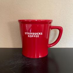 STARBUCKS JUMBO New Bone China Red Embossed Logo Coffee Mug / Tea Cup 18 oz.