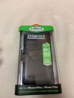 Iphone 7 plus and 8 plus case with holster belt clip