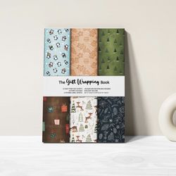 Gift Wrapping Paper BOOK, Holiday Christmas Designs! To/From Sticker Sheet Included!