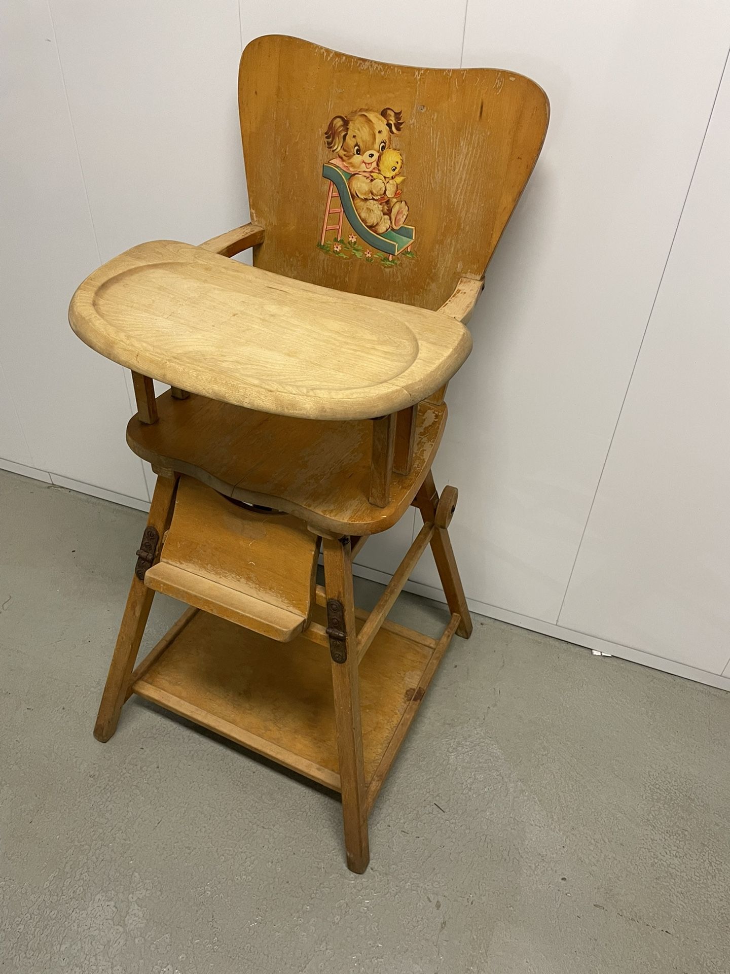 Vintage 60s All Wood High Chair