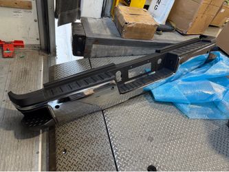 (15-19 Silverado 3500 HD) Rear Bumper; Pre-Drilled for Backup Sensors; Chrome