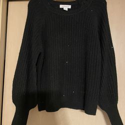 New with tags beautiful black sweater with sparkles. Size PM. Liz Claiborne brand. 