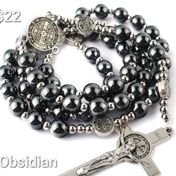 Obsidian Rosary / Cross