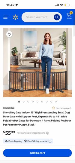 48” long x 16.5” tall Upright Black Dog Gate