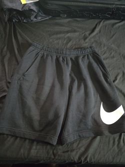 Mens black size  medium nike shorts big swoosh
