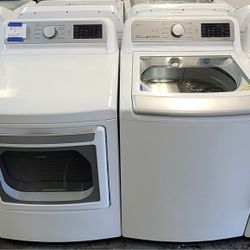 LG Large Capacity 5.0cu Ft Top Load Washer And Gas Dryer Set 