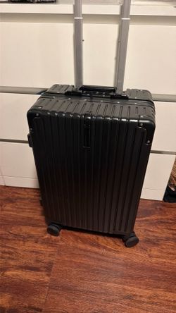 black aluminum carry on suitcase