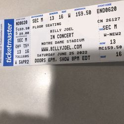 6 Billy Joel Tickets Paid 190$ A Pc  Selling For 150$ Floor Seating Norte Dame June 25