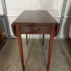 Antique Mahogany Drop Leaf Table With Drawer
