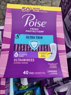 Poise 6 long thin $15 Each box price is firm