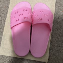 Pink Gucci slides