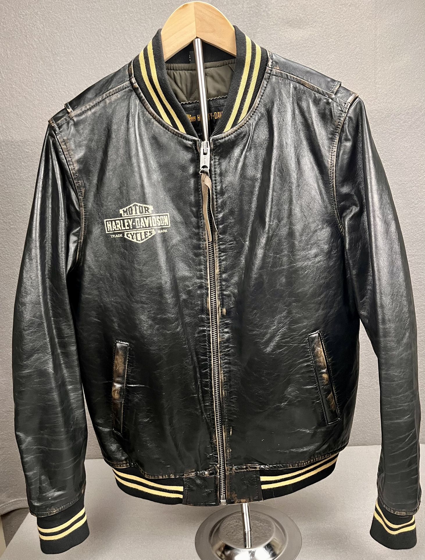 HARLEY-DAVIDSON Women's Chalette Winged B&S Bomber Cowhide Leather Jacket