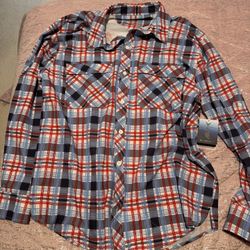 Nwt Mens Large Silver Bait Performance Red White Blue Patriotic  Fishing Sun Shirt 