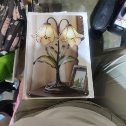 Flower Lamp painted on metal. 