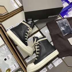 Rick Owens Leather Lo Sneakers