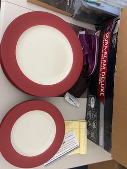 Red and White Dinner Plates