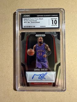2024 Panini Prizm Black Jamal Shead Rookie Signatures Autograph CGC 10 Gem Mint Auto 10