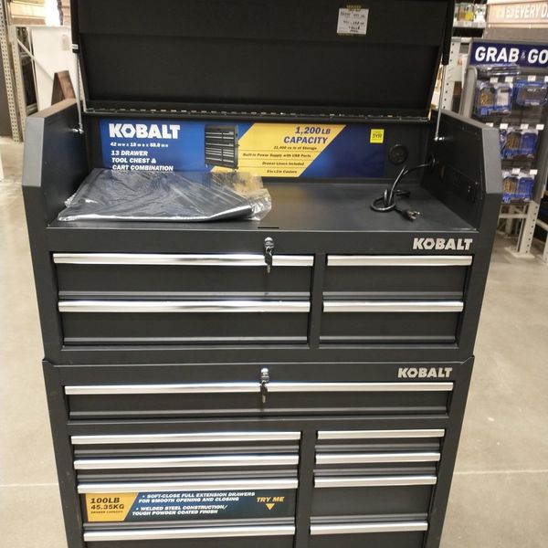 Kobalt 42in W x 58.8in H 13 Ballbearing Steel Tool Chest Combo
