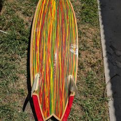 Wave tools 6,0 rasta twin fin lance collins swallow tale surfboard