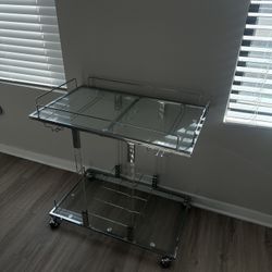 Brand New Bar Cart Silver Glass 