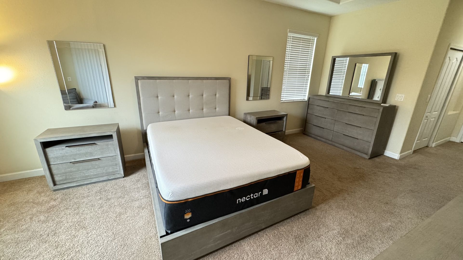 Complete bedroom set with mattress
