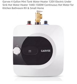 Garvee 4 Gallon Mini Tank Water Heater 120V Electric Under Sink Hot Water Heater 1(contact info removed)W