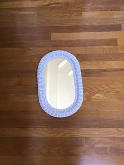 Mirror -  Oval White Glossy Wicker Framed