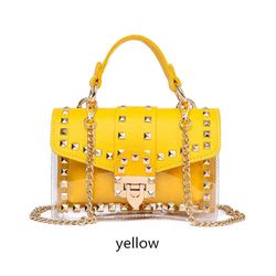 Small Clear Brand Designer Woman 2019 New Fashion Messenger Bag .Yellow