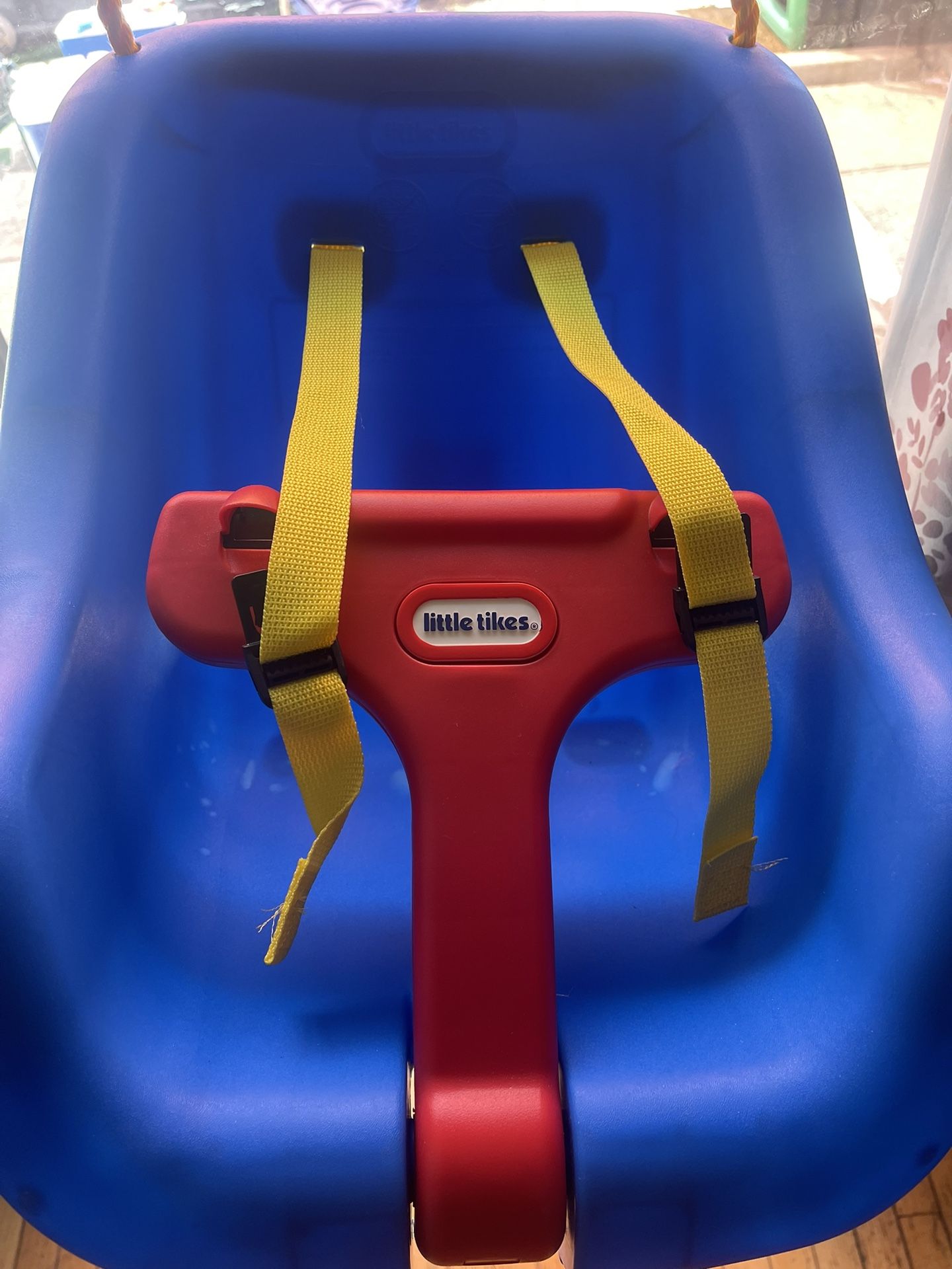 Little tikes blue and yellow toddler swing