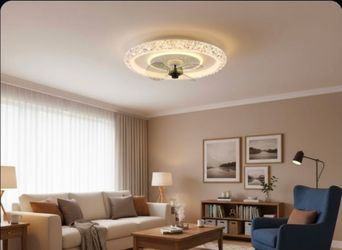 White crystal ceiling fan