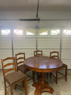 Table and four chairs